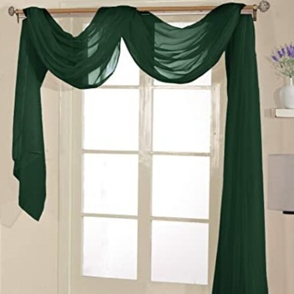 Hunter Green Window Scarf (2) - Picture 3 of 3